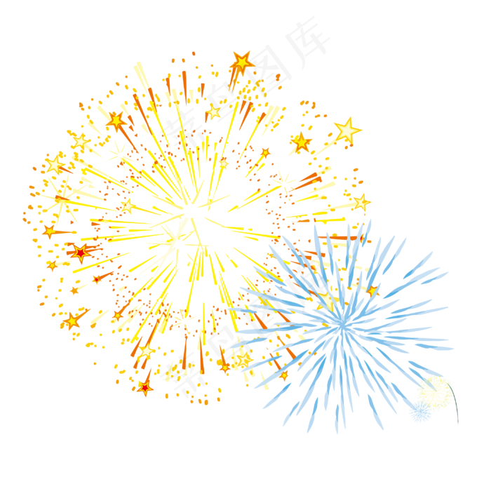 节日祝福烟花PNG文件,免抠元素