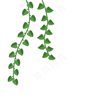 卡通绿色植物藤蔓,免抠元素