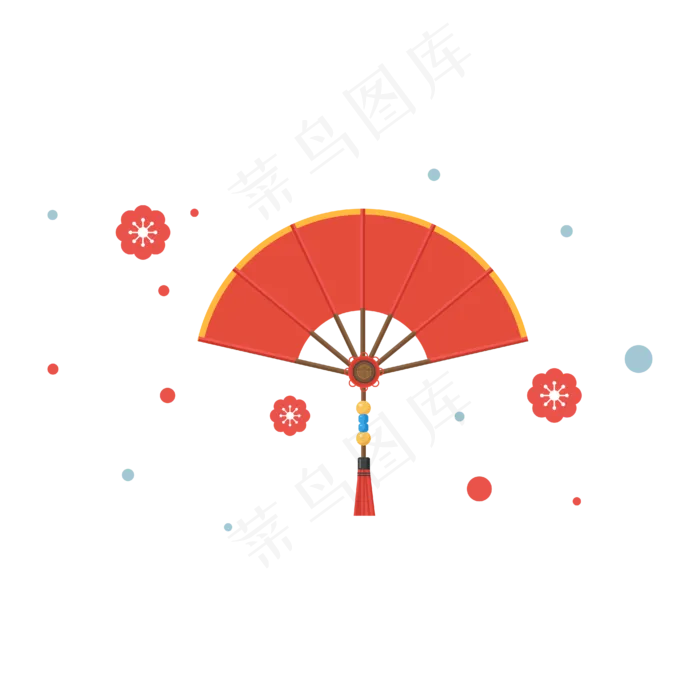 矢量手绘卡通扇子,免抠元素(4167*4167px)ai矢量模版下载