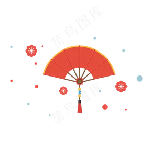 矢量手绘卡通扇子,免抠元素