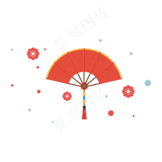 矢量手绘卡通扇子,免抠元素