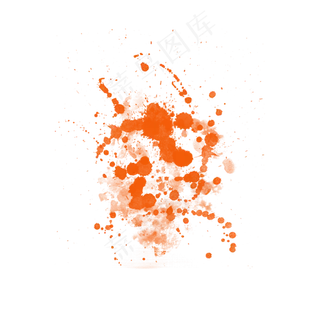 斑驳笔刷橙色油漆喷溅