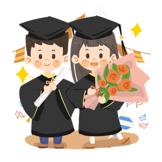 卡通女生毕业典礼和同学合影PN 卡通女生毕业典礼和同学合影PN