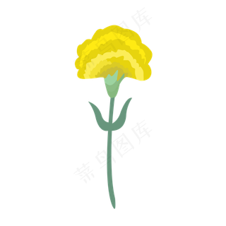 手绘母亲节黄色康乃馨免抠素材