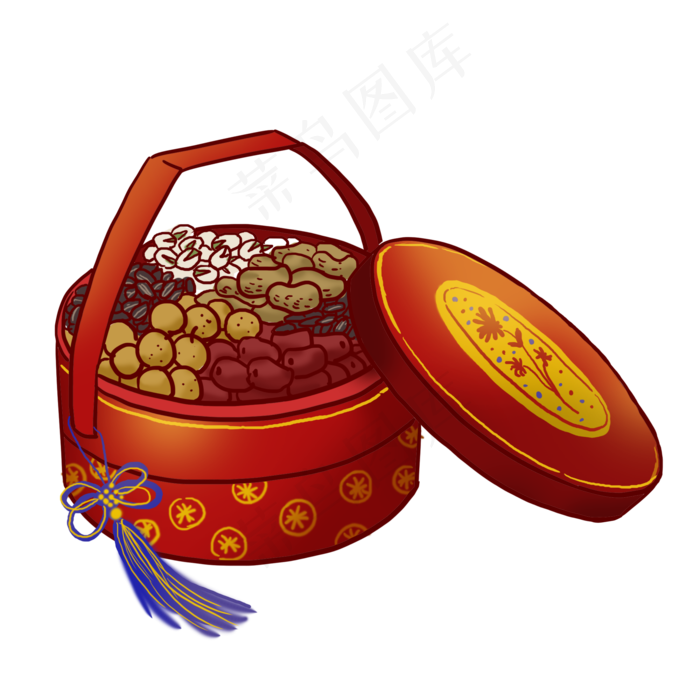 春节红色喜庆坚果礼盒PNG免抠素材(2000*2000px 300 dpi )psd模版下载