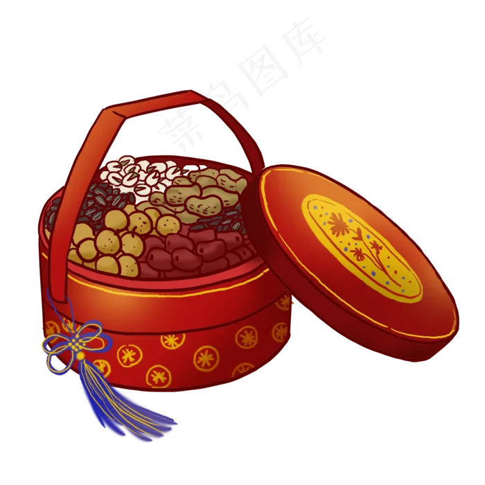 春节红色喜庆坚果礼盒PNG免抠素材(2000*2000px 300 dpi )psd模版下载