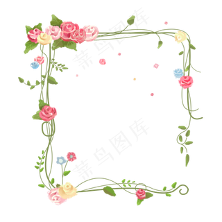 简洁文艺玫瑰花花藤元素