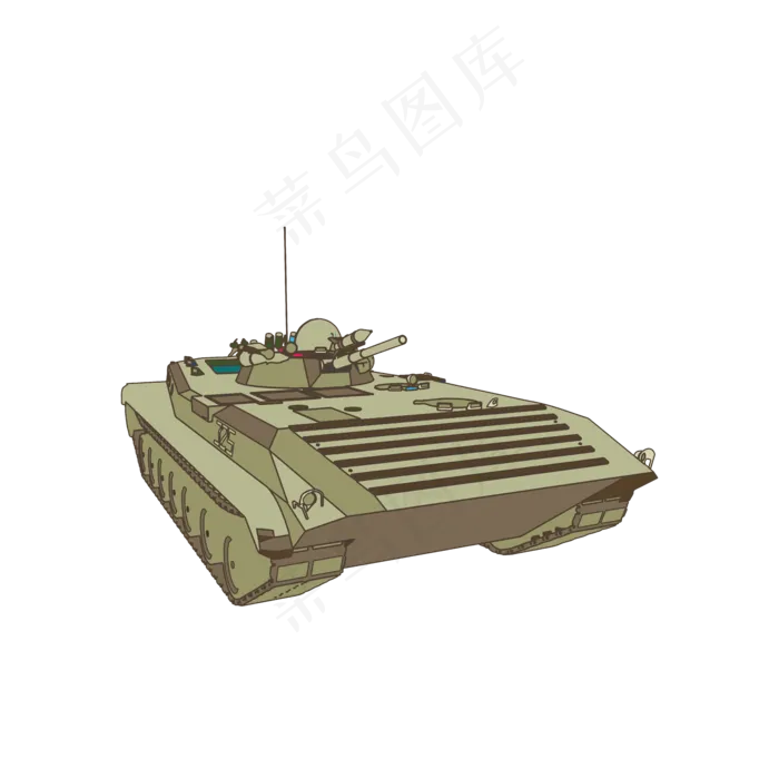 简约扁平卡通建军节陆军战争战车ai矢量模版下载