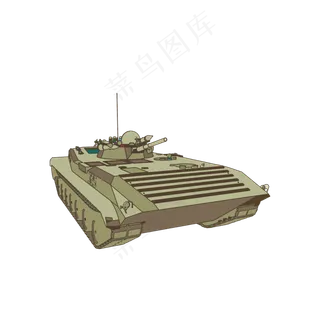 简约扁平卡通建军节陆军战争战车