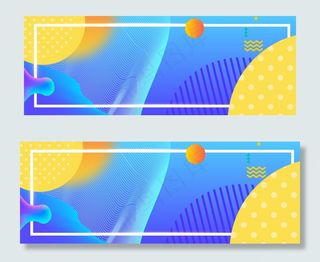 五一电商蓝色渐变流体几何banner