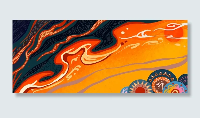 神话中国风新式中国风传说艺术罗盘宇宙(1920*800px 	       )psd模版下载