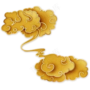 中国风金色立体祥云