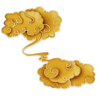 中国风金色立体祥云