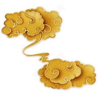 中国风金色立体祥云