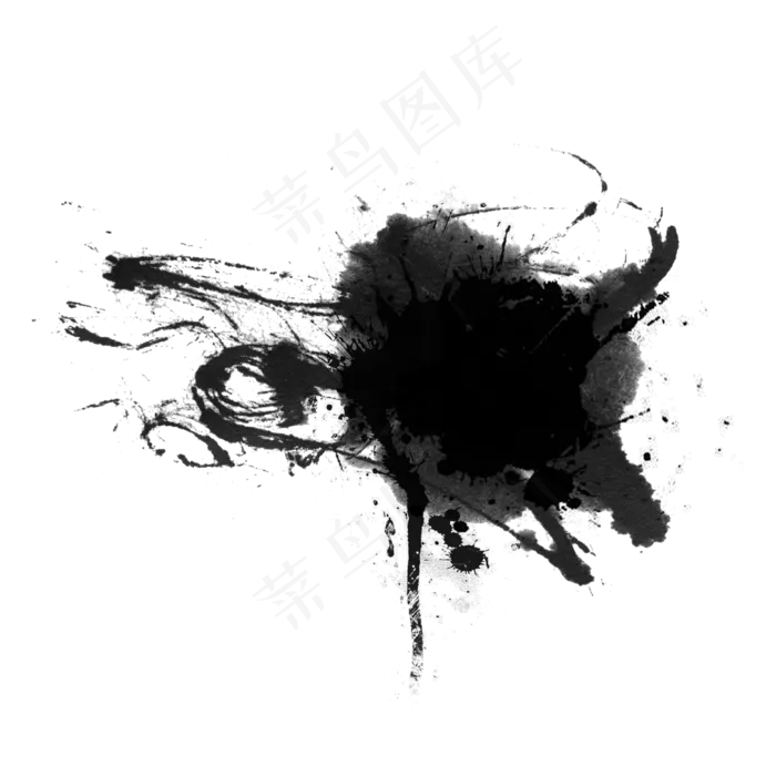 墨迹水墨笔刷古风笔墨效果(2000X2000(DPI:300))psd模版下载