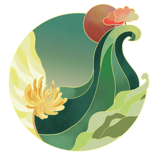 中式国潮风花纹