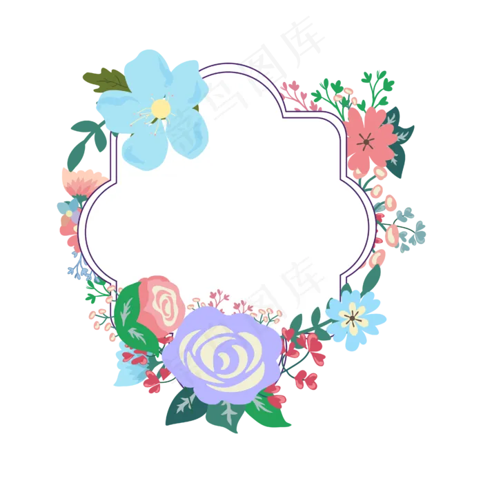 矢量手绘卡通情人节花环(4167*4167px 300 dpi )ai矢量模版下载