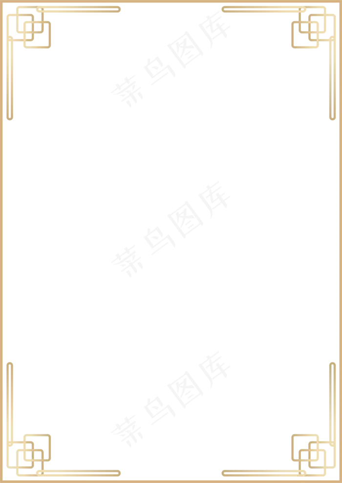 金色新中式对称边框免抠元素下载(1903*2690px)ai矢量模版下载
