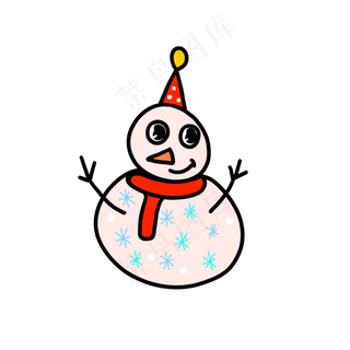 可爱雪人蓝色雪花平安夜PNG圣诞节,免抠元素