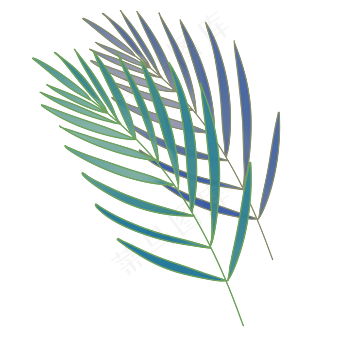 细长热带植物长条,免抠元素