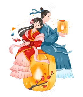 国潮七夕古风情侣