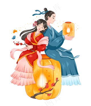 国潮七夕古风情侣