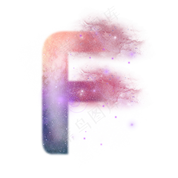 创意星空蓝色红色字母F