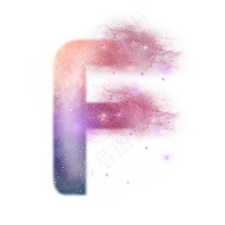 创意星空蓝色红色字母F