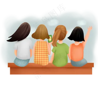 青春型闺蜜背影