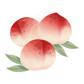 水彩水果水蜜桃