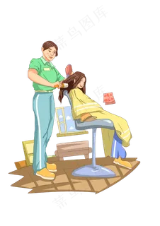 二月二龙抬头理发的小女孩,免抠元素