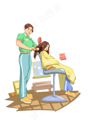 二月二龙抬头理发的小女孩,免抠元素