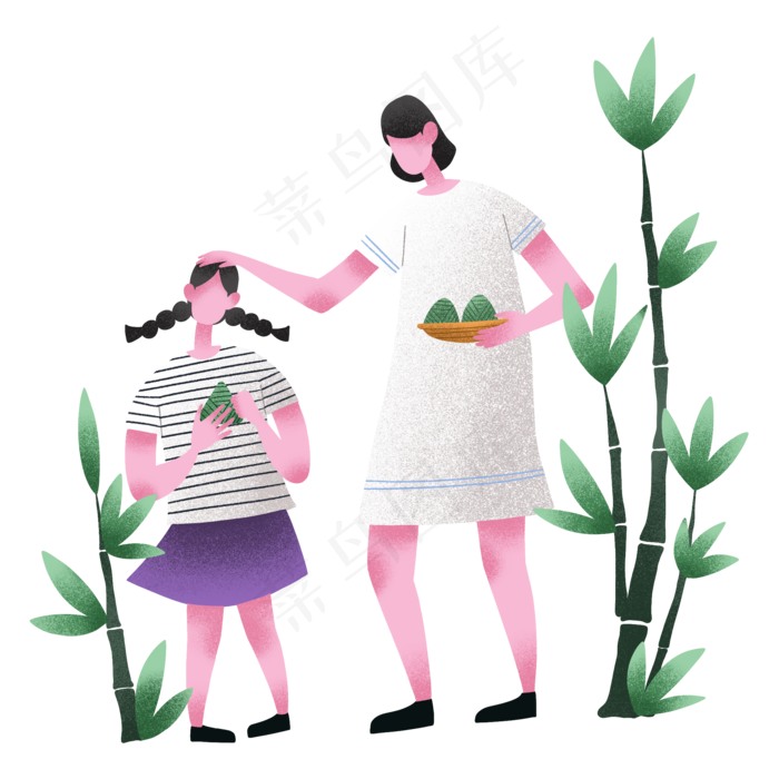 端午节吃粽子母女