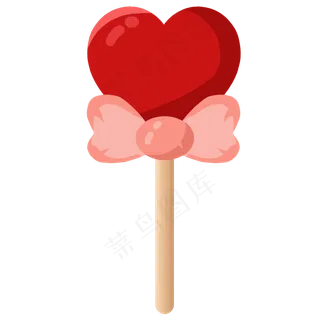 情人节卡通手绘爱心棒棒糖