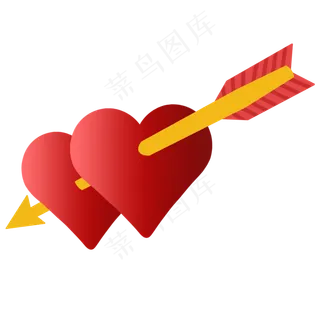 情人节手绘一箭穿心