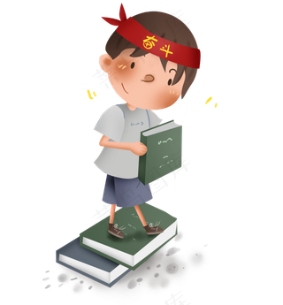 高考冲刺手拿课本的学生,免抠元素