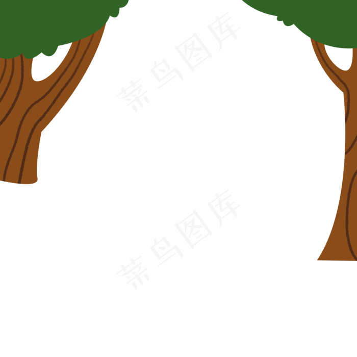 卡通春天绿色大树