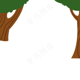 卡通春天绿色大树