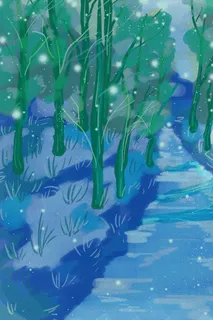 冷色调夜色万物复苏风景配图