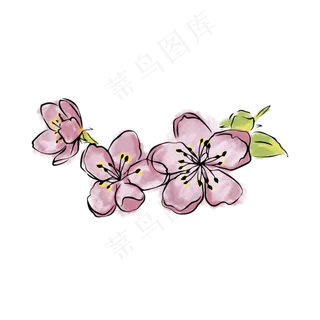 手绘晕染一朵樱花