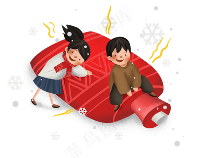 冬天保暖暖水袋和儿童,免抠元素