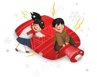 冬天保暖暖水袋和儿童,免抠元素