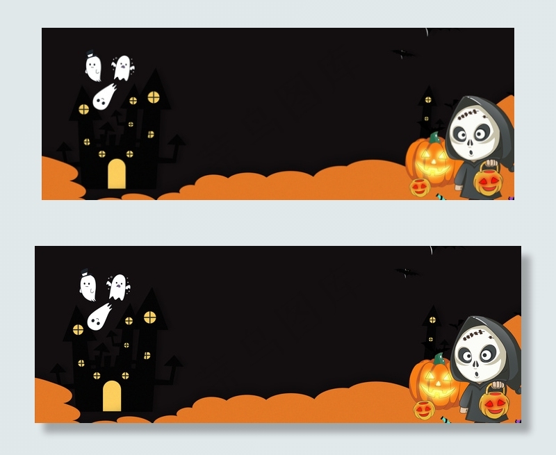 愚人节卡通童趣黑色banner