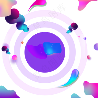 618电商流体渐变主题免抠图