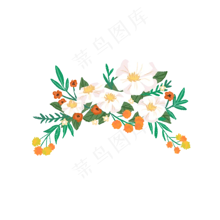 手绘可爱小清新花朵(1200X1200(DPI:300))psd模版下载