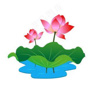 卡通粉色莲花免扣