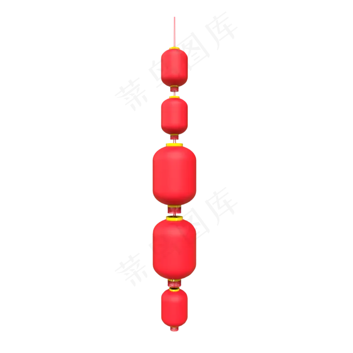 红色灯笼串,免抠元素(2000X2000(DPI:300))psd模版下载