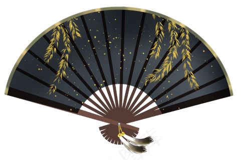 黑色古风折扇