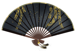 黑色古风折扇