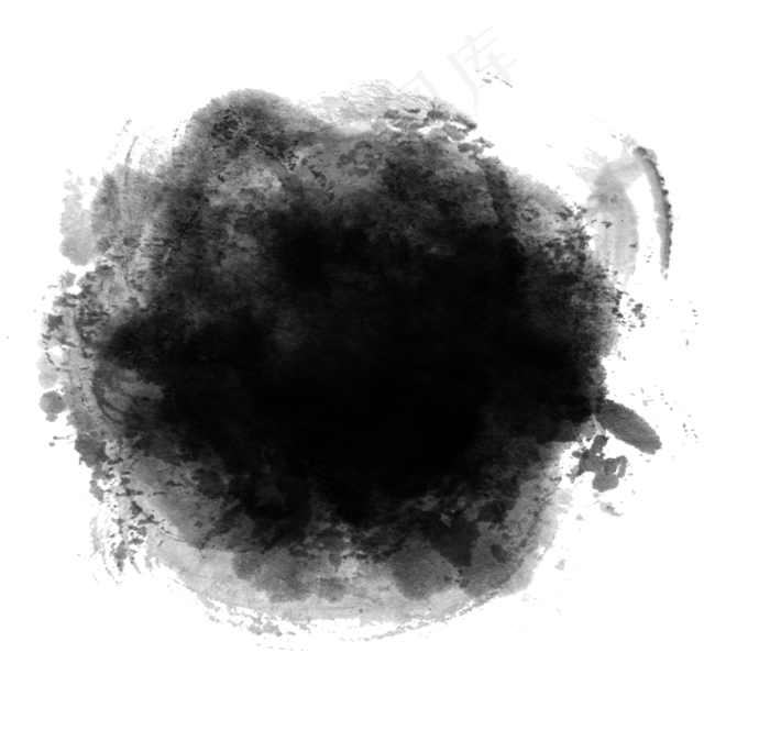 墨迹水墨黑色喷墨(2362X2362(DPI:300))psd模版下载